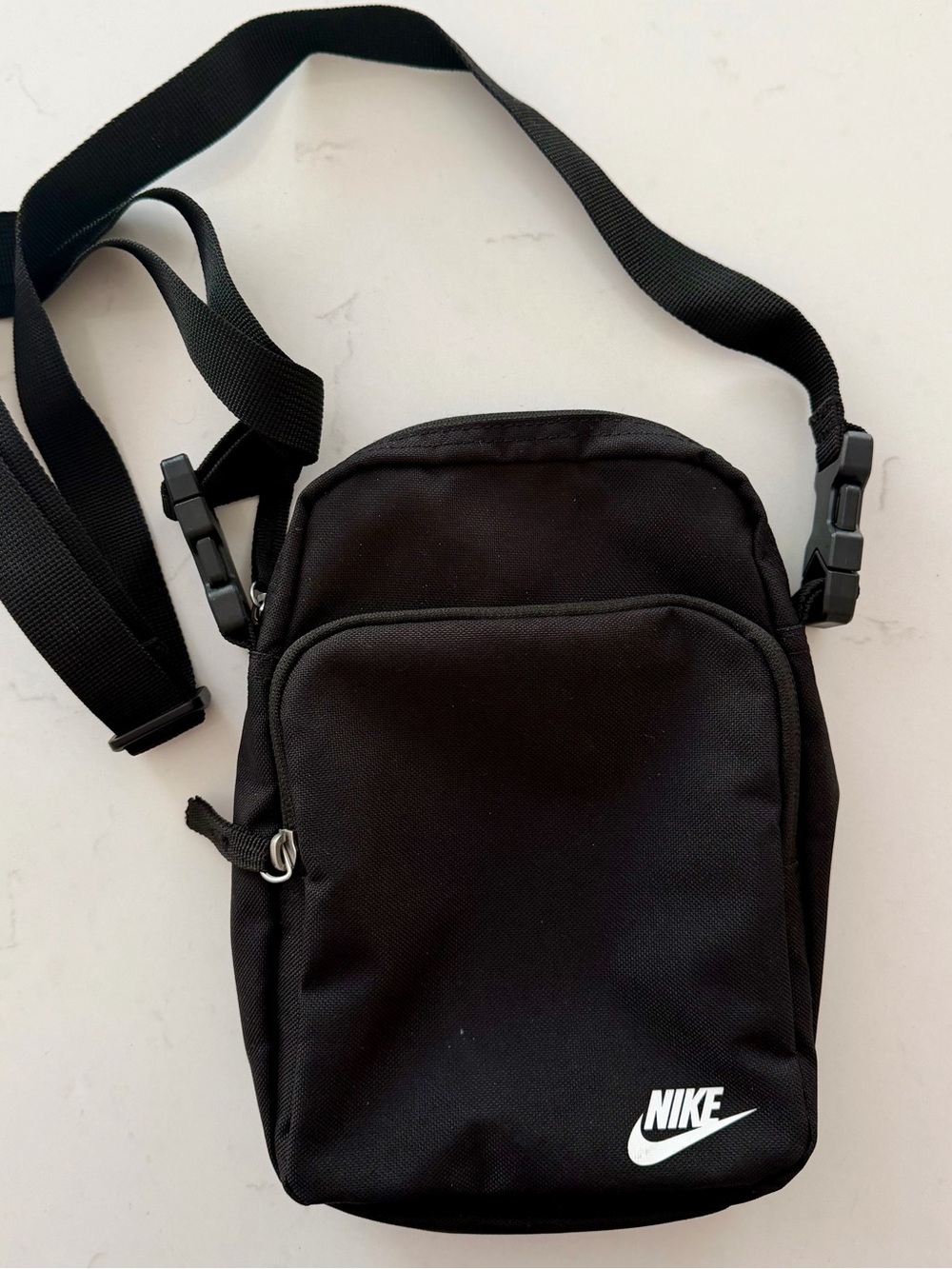 Nike Black Crossbody Sling Bag with White Logo